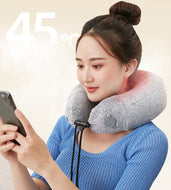 Foldable Vehiclemounted Massage Neck Pillow Lint Material Practical Electric Inflatable Massage Neck Pillow Durable for Massaging (Grey Neck Pillow)