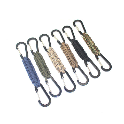 Paracord Keychain with Carabiner, Set of 5 Braided Lanyard Utility Ring Hook freeshipping - CamperGear X