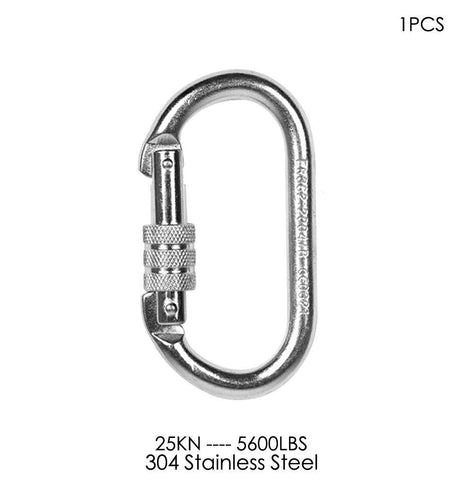 Climbing Carabiner – UIAA Certified 25 kN 5620 LB – Oval Locking Steel Carabiner Clip freeshipping - CamperGear X