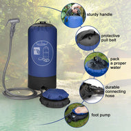 Portable Outdoor Camping Shower Bag with Pressure Foot Pump & Shower 4 Gallons freeshipping - CamperGear X