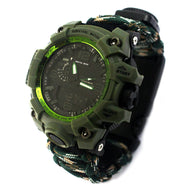 Outdoor Sports Electronic Watch Dual Movement Luminous Watch Compass Umbrella Cord freeshipping - CamperGear X