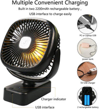 Portable Battery Camping Fan with LED Lantern - Rechargeable 5000mAh Battery Operated USB Desk Fan Kit with Hanging Hook freeshipping - CamperGear X