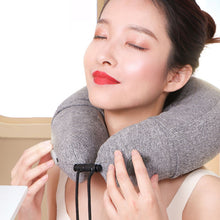 Foldable Vehiclemounted Massage Neck Pillow Lint Material Practical Electric Inflatable Massage Neck Pillow Durable for Massaging (Grey Neck Pillow)