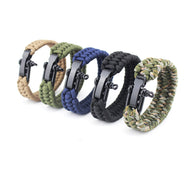 Tactical Paracord Umbrella Rope Bracelet Steel Buckle Rope Paracord Bracelet Adjustable Outdoor Survival Bracelet freeshipping - CamperGear X