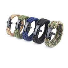 Tactical Paracord Umbrella Rope Bracelet Steel Buckle Rope Paracord Bracelet Adjustable Outdoor Survival Bracelet freeshipping - CamperGear X