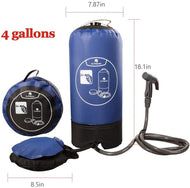 Portable Outdoor Camping Shower Bag with Pressure Foot Pump & Shower 4 Gallons freeshipping - CamperGear X