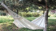 Double Bohemia Cotton Hammock Hanging Swing with Tassels for Trees freeshipping - CamperGear X